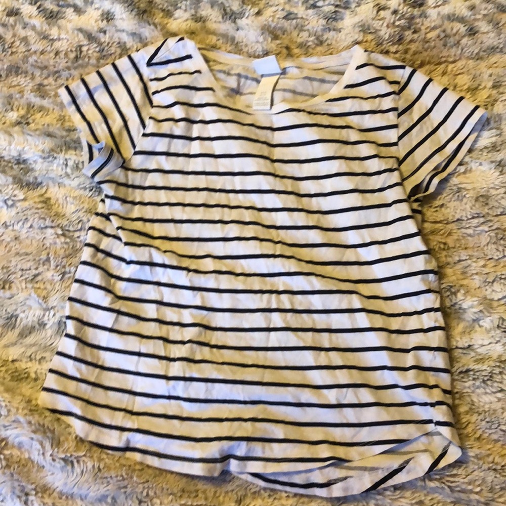 H&M white and black striped t-shirt